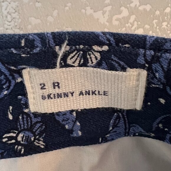 GAP Signature Skinny Ankle Pants Bi Stretch Mid Rise Blue Floral Print Size 2 - Picture 4 of 9